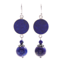 Load image into Gallery viewer, Hand Crafted Lapis Lazuli Dangle Earrings - Loving Moon | NOVICA