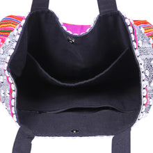 Load image into Gallery viewer, Hmong Cross-Stitch Cotton-Blend Tote Bag - On Vacation | NOVICA