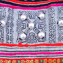 Load image into Gallery viewer, Hmong Cross-Stitch Cotton-Blend Tote Bag - On Vacation | NOVICA