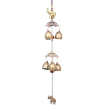 Load image into Gallery viewer, Elephant Themed Wind Chime Made from Aluminum and Brass - Wisdom Bells | NOVICA