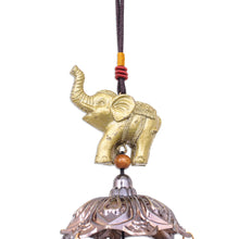 Load image into Gallery viewer, Elephant Themed Wind Chime Made from Aluminum and Brass - Wisdom Bells | NOVICA