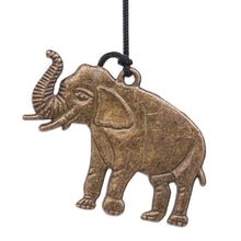 Load image into Gallery viewer, Elephant Themed Wind Chime Made from Aluminum and Brass - Wisdom Bells | NOVICA