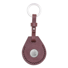 Load image into Gallery viewer, Artisan Crafted Genuine Leather Air Tag Holder with Keyring - Smart Security in Brown | NOVICA