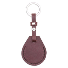 Load image into Gallery viewer, Artisan Crafted Genuine Leather Air Tag Holder with Keyring - Smart Security in Brown | NOVICA