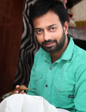 Load image into Gallery viewer, Red and Orange Striped Crackle Batik 100% Cotton Scarf - Maroon Queen | NOVICA
