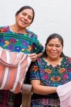 Load image into Gallery viewer, Block-Patterned Hand-Loomed Rayon Scarf with Fringes - Intertwining Colors | NOVICA
