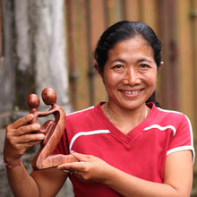 Load image into Gallery viewer, Handmade Sun Coconut Shell Ornaments from Bali (Set of 4) - Tegalalang Sun | NOVICA
