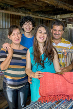 Load image into Gallery viewer, Adjustable Wood Frame Recycled Cotton Blend Hammock Chair - Paradise Fields | NOVICA
