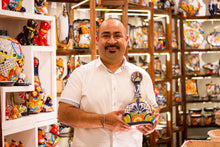 Load image into Gallery viewer, Mexican Hand-Painted Talavera-Style Ceramic Coyote Figurine - Charming Coyote | NOVICA
