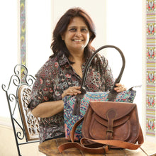 Load image into Gallery viewer, Brass-Studded Leather Cuff Bracelet - Creative Harmony | NOVICA
