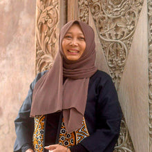 Load image into Gallery viewer, Rayon Robe with Black and Orange Batik Pattern from Java - Orange Elegance | NOVICA
