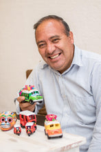 Load image into Gallery viewer, Hand-painted Mini Ceramic Bear Flower Pot from Guatemala - Herbaceous Bear | NOVICA
