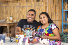Load image into Gallery viewer, Purple Sleepy Lion Alebrije Carving with Detachable Tail - Insomniac Lion | NOVICA
