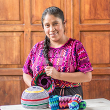 Load image into Gallery viewer, Handknit Multicolor Cotton Hacky Sack from Guatemala - Geometric Mix | NOVICA
