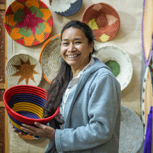 Load image into Gallery viewer, Guacamayas Natural Fiber Decorative Vase from Colombia - Sierra Nevada | NOVICA
