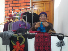 Load image into Gallery viewer, Traditional Knit Green and Red 100% Alpaca Gloves from Peru - Memories of the Andes | NOVICA
