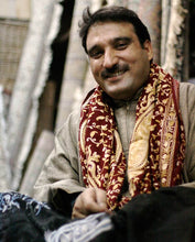 Load image into Gallery viewer, Handcrafted Wool Embroidered Shawl from India - Scarlet Seduction | NOVICA
