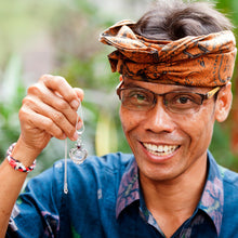 Load image into Gallery viewer, Vine Motif Sterling Silver Half-Hoop Earrings from Bali - Exciting Vines | NOVICA
