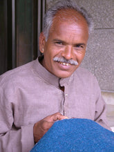 Load image into Gallery viewer, 3 by 5 Foot Handwoven Blue Cotton Rug from India - Blue Shadow Harmony | NOVICA
