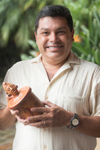 Load image into Gallery viewer, Handcrafted Ceramic Vase with Antiqued Finish - Pibil King | NOVICA
