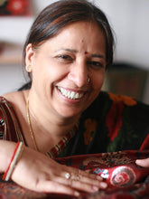 Load image into Gallery viewer, Scarlet Wrap Handcrafted Varanasi Silk Shawl India - Woman in Red | NOVICA
