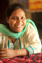 Load image into Gallery viewer, Geometric Cotton Shoulder Bag in Chili from India - Delightful Kites | NOVICA
