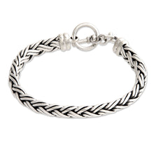 Load image into Gallery viewer, Sterling Silver Braided Chain Bracelet - Connected Lives | NOVICA
