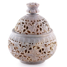Load image into Gallery viewer, Hand Carved Soapstone Decorative Jar from India - Ivy and Lace | NOVICA
