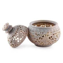 Load image into Gallery viewer, Hand Carved Soapstone Decorative Jar from India - Ivy and Lace | NOVICA
