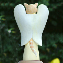Load image into Gallery viewer, Wood Animal Sculpture - Tabby Cat Angel | NOVICA
