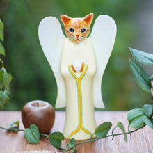 Load image into Gallery viewer, Wood Animal Sculpture - Tabby Cat Angel | NOVICA

