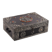 Load image into Gallery viewer, Repousse Brass Jewelry Box - Antique Sophistication | NOVICA
