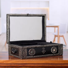 Load image into Gallery viewer, Repousse Brass Jewelry Box - Antique Sophistication | NOVICA
