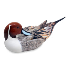 Load image into Gallery viewer, Indonesian Wood Bird Sculpture - Posing Pintail Duck | NOVICA
