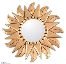 Load image into Gallery viewer, Hand Made Gilded Wood Metallic Mirror - Sunflower | NOVICA
