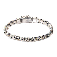 Load image into Gallery viewer, Men&#39;s Sterling Silver Chain Bracelet - Wisdom | NOVICA
