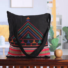 Load image into Gallery viewer, Embroidered Cotton Shoulder Bag - Night Colors | NOVICA
