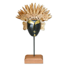 Load image into Gallery viewer, Wood and copper mask - Golden Queen | NOVICA
