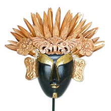 Load image into Gallery viewer, Wood and copper mask - Golden Queen | NOVICA
