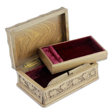 Load image into Gallery viewer, Hand Carved Wood Jewelry Box - Ivy Fantasy | NOVICA
