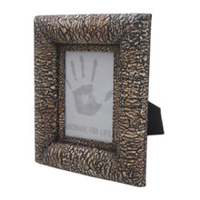 Load image into Gallery viewer, Wood and eggshell photo frame (4x6) - Nature's Charm in Black | NOVICA
