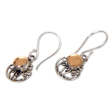 Load image into Gallery viewer, Gold Accent Sterling Silver Dangle Earrings - Eastern Sun | NOVICA
