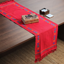 Load image into Gallery viewer, Handcrafted Cotton Red Runner Table Linen - Festive India | NOVICA
