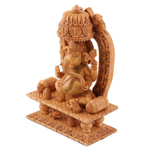 Load image into Gallery viewer, Artisan Crafted Religious Wood Sculpture  - Ganesha&#39;s Blessing II | NOVICA
