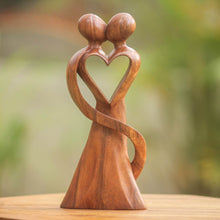 Load image into Gallery viewer, Original Wood Sculpture Hand Carved in Indonesia - My Heart and Yours | NOVICA
