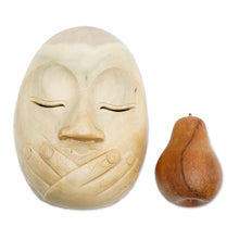 Load image into Gallery viewer, Hibiscus Wood Modern Mask - Wordless | NOVICA
