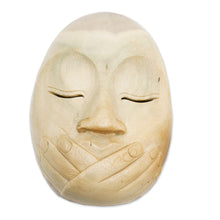 Load image into Gallery viewer, Hibiscus Wood Modern Mask - Wordless | NOVICA
