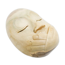 Load image into Gallery viewer, Hibiscus Wood Modern Mask - Wordless | NOVICA
