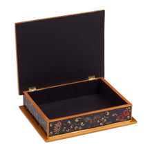 Load image into Gallery viewer, Reverse Painted Glass Jewelry Box - Night Flutters | NOVICA
