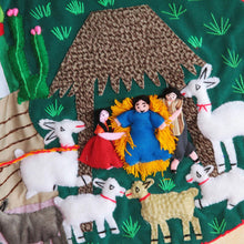 Load image into Gallery viewer, Applique Christmas stocking - Manger in Peru | NOVICA
